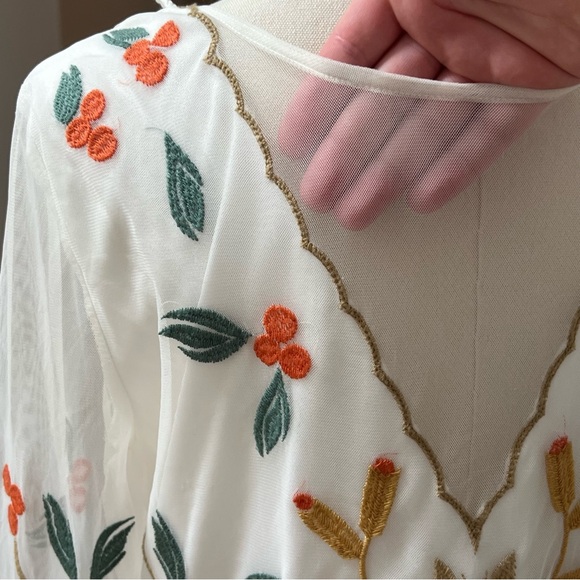 White Embroidered Dress - Picture 7 of 9